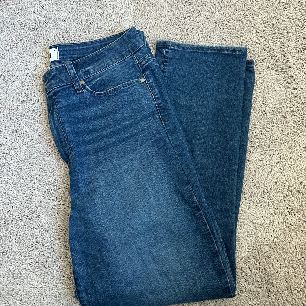 PAIGE Dark Blue Straight Leg Jeans